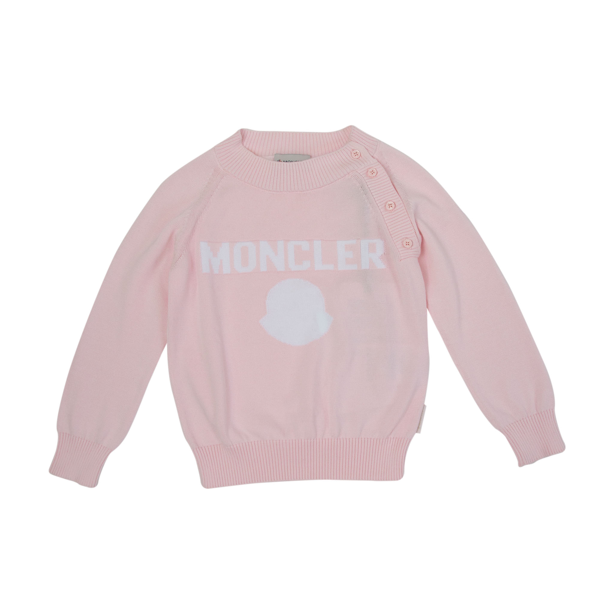 Moncler Junior Girls Knitted Logo Sweatshirt in Pink